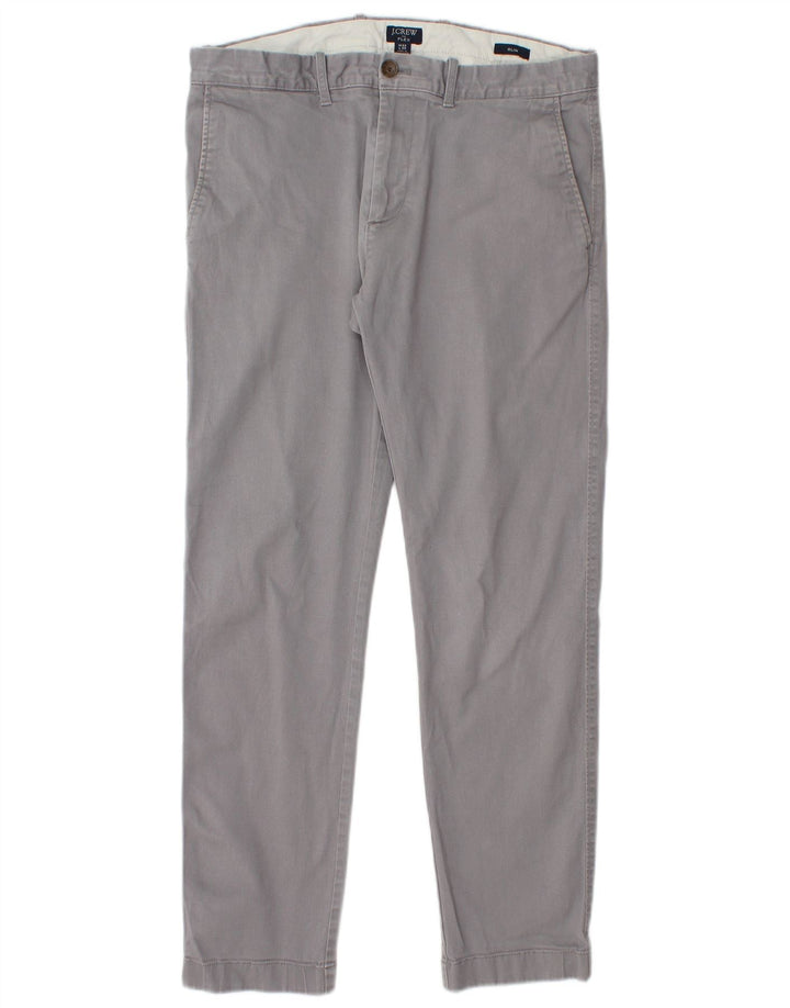 J. CREW Calça Chino Masculina Slim W32 L28 Algodão Cinza
