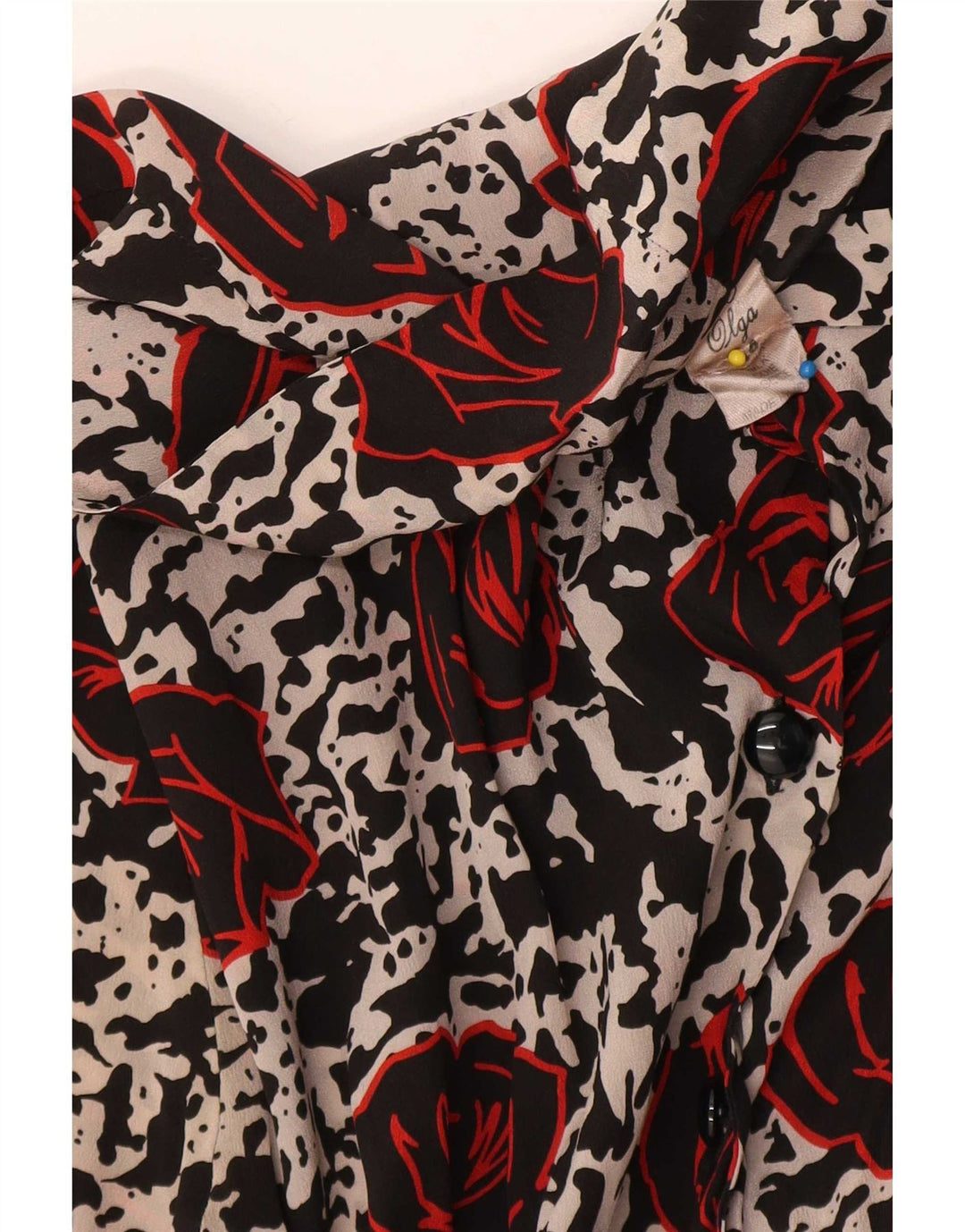 Vestido feminino vintage linha A IT 44 acetato floral médio multicolorido