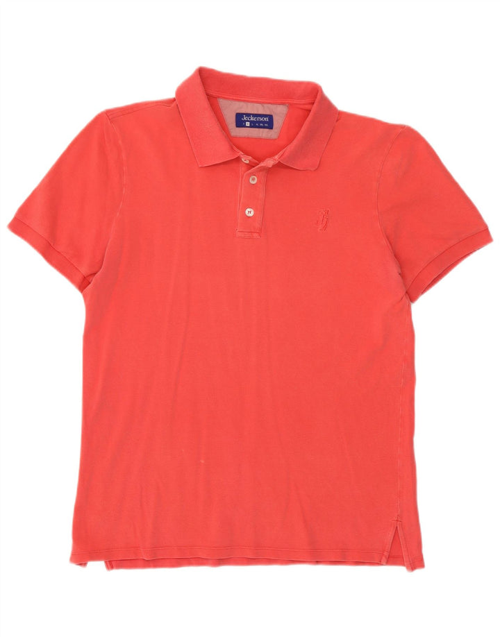 Camisa polo masculina Jeckerson de algodão rosa médio