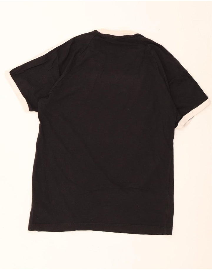 Adidas Mens Camiseta Top Médio Algodão Preto