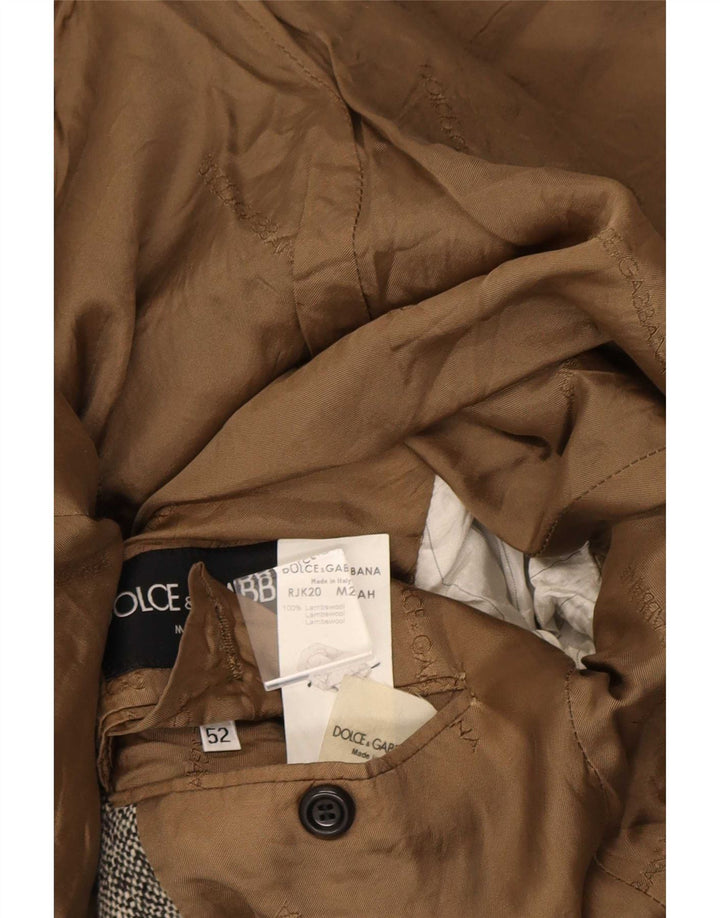 Jaqueta Blazer masculina Dolce & Gabbana com 1 botão IT 52 XL lã manchada cinza