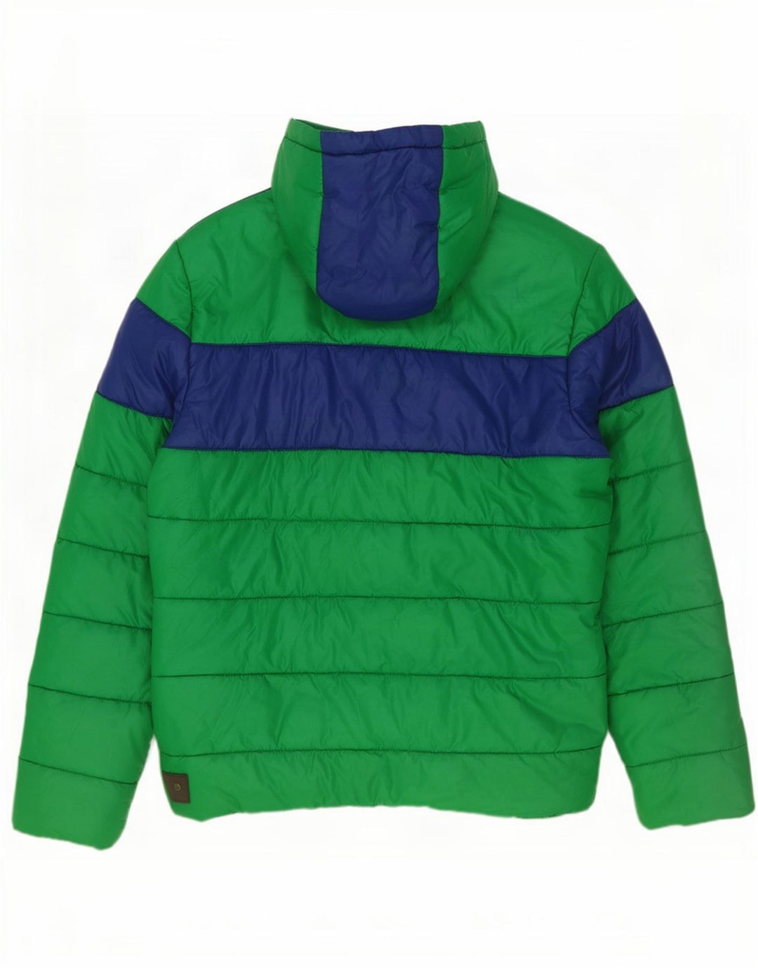 Jaqueta acolchoada com capuz masculina Puma UK 40 grande poliéster colorblock verde