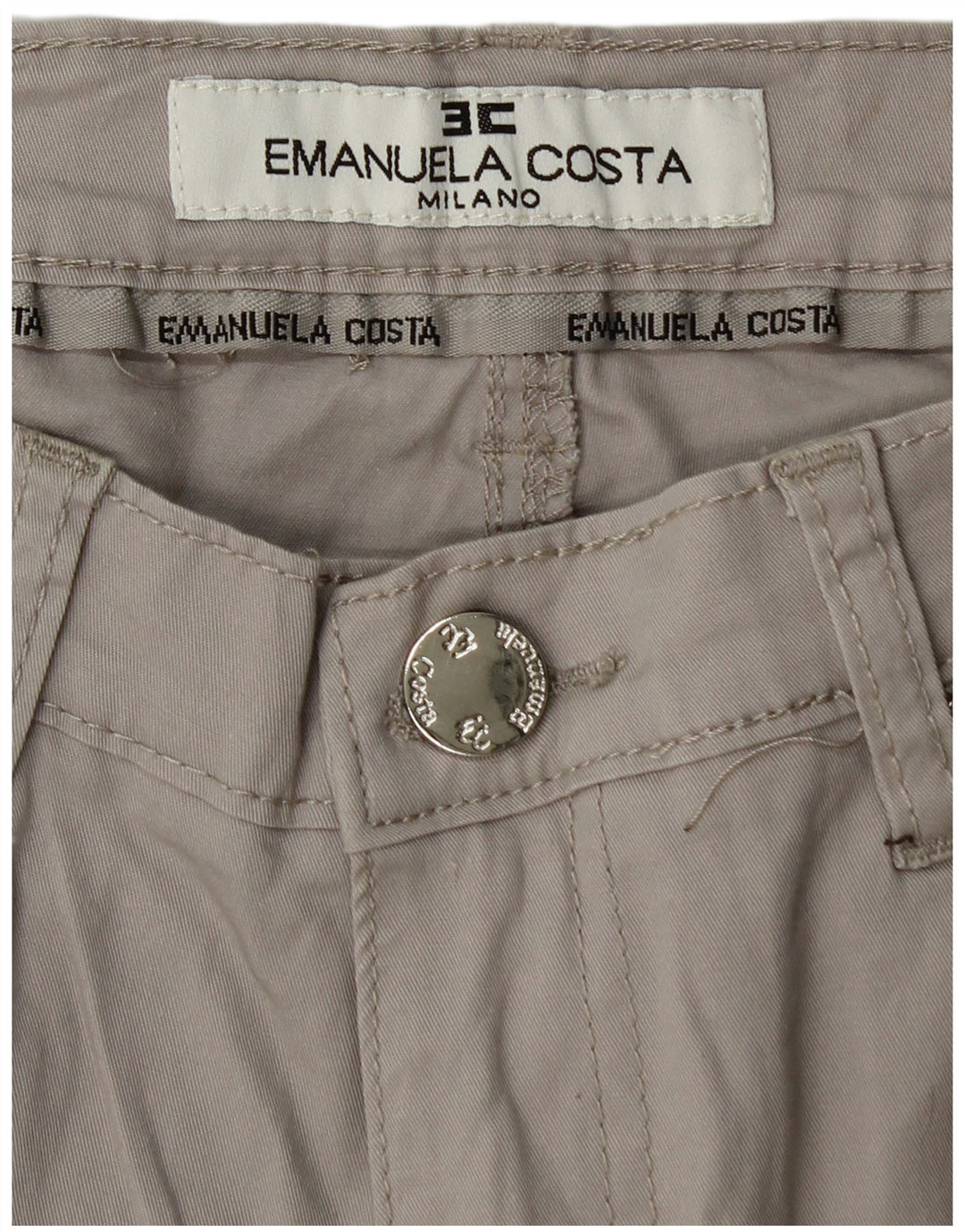 Emanuela Costa Calça Casual Feminina Slim W30 L28 Algodão Cinza