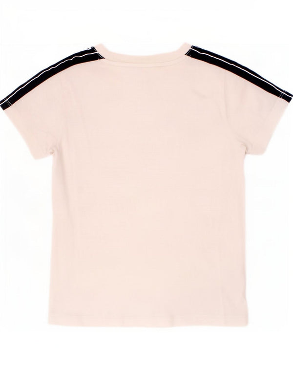 Camiseta gráfica Champion Boys Top 7-8 anos pequeno branco colorblock algodão