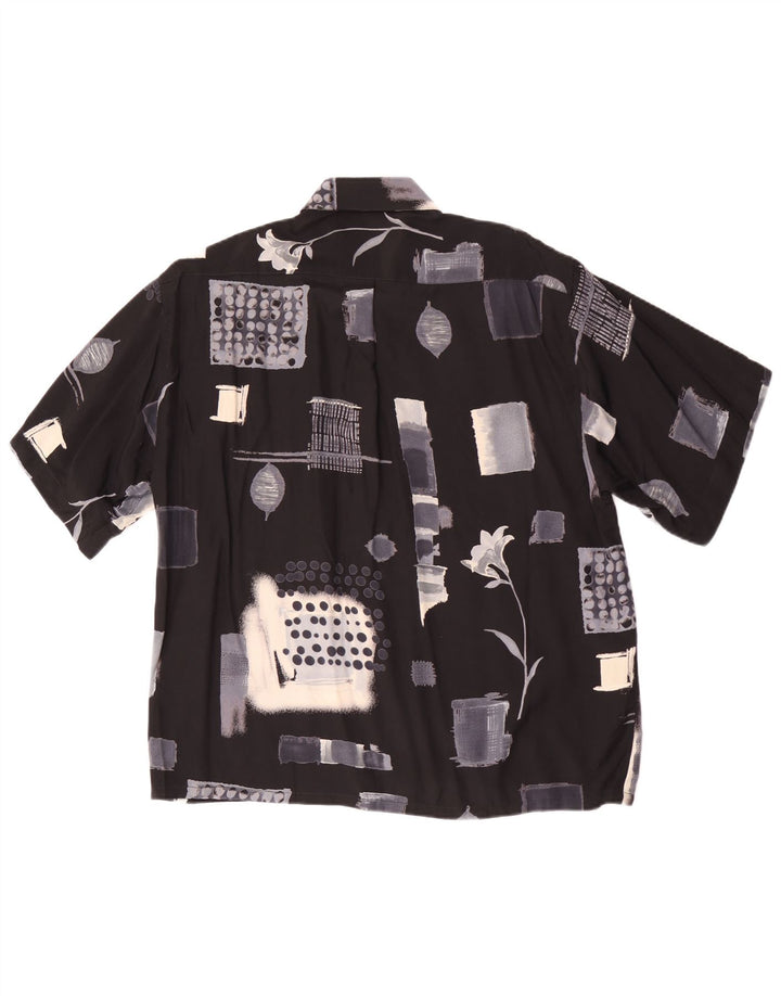Tipo'S Camisa Masculina Manga Curta Grande Geométrica Preta