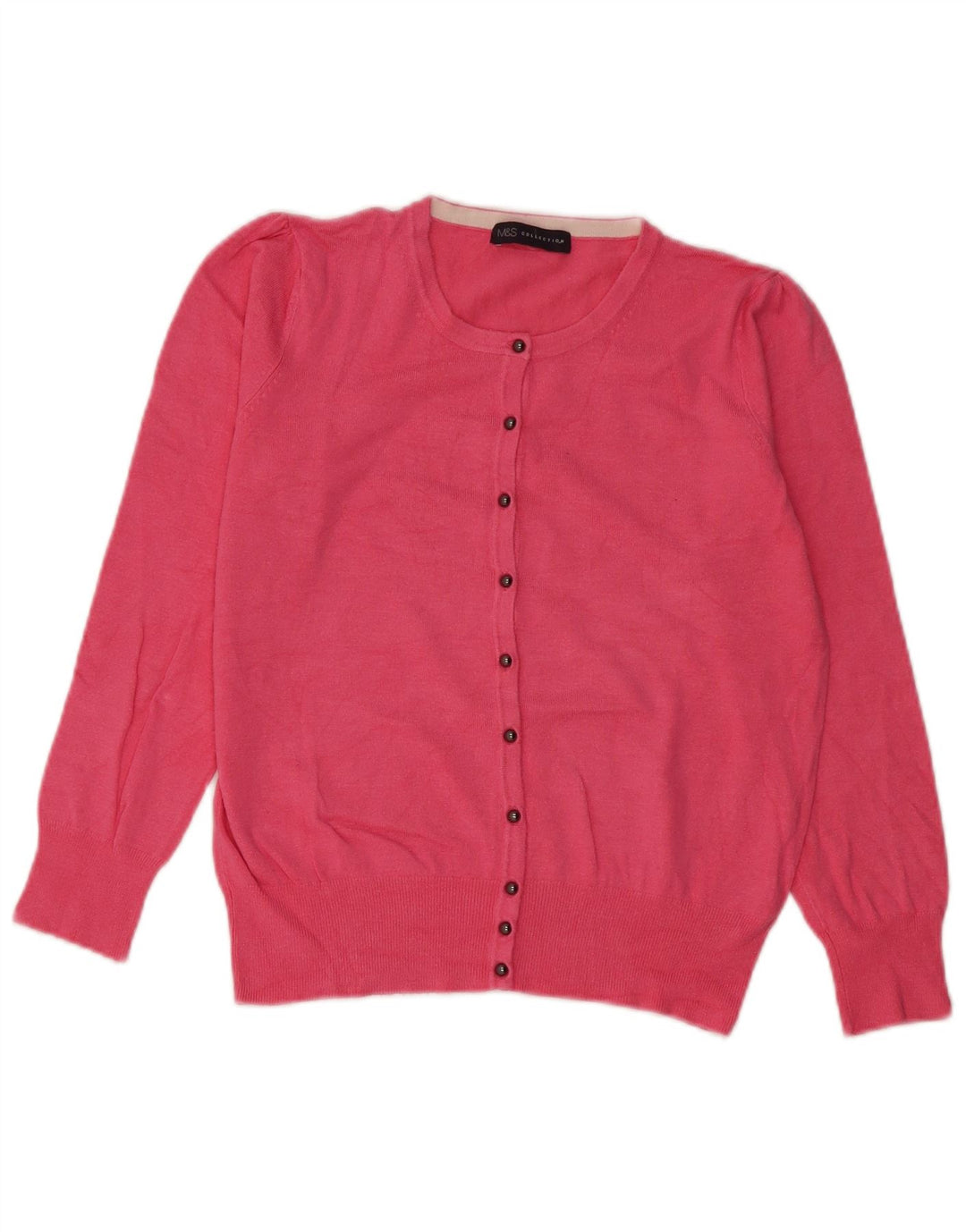 Suéter cardigã feminino Marks & Spencer Reino Unido 12 viscose rosa médio