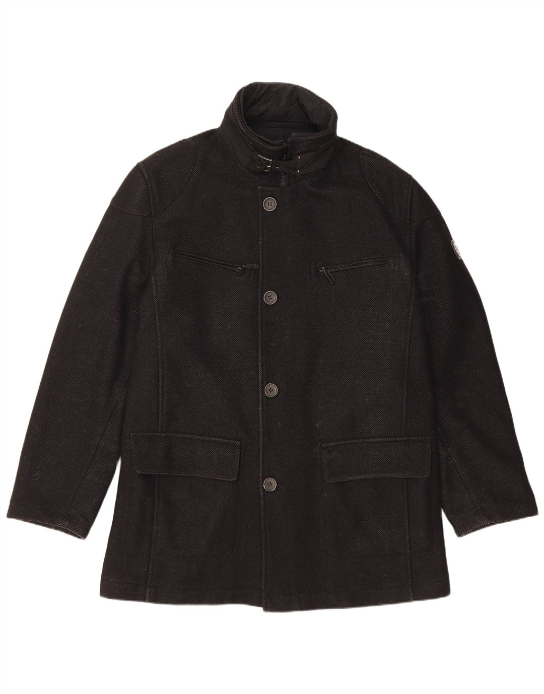 Sobretudo masculino Bugatti EU 54 2XL lã virgem preta