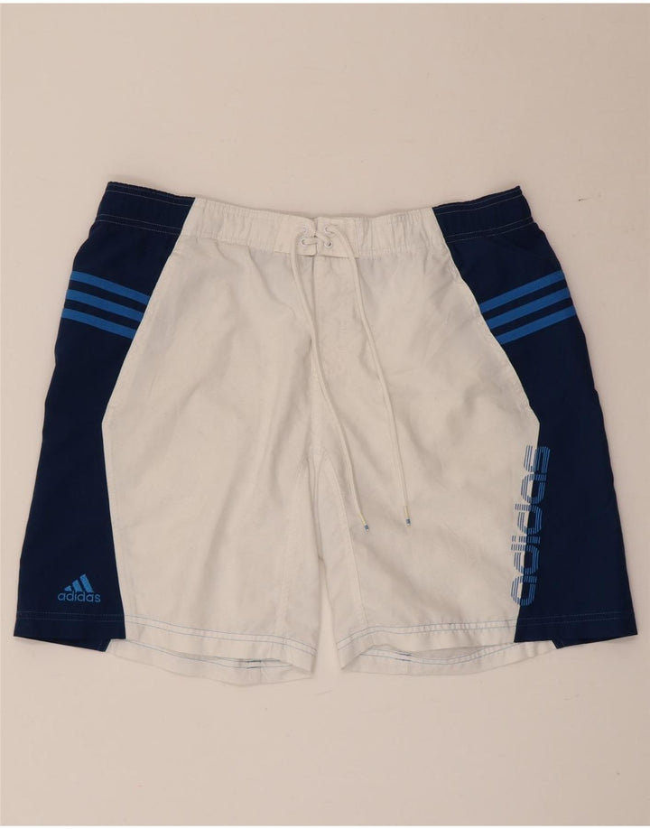 Shorts de natação masculinos Adidas Graphic grande poliéster branco colorido