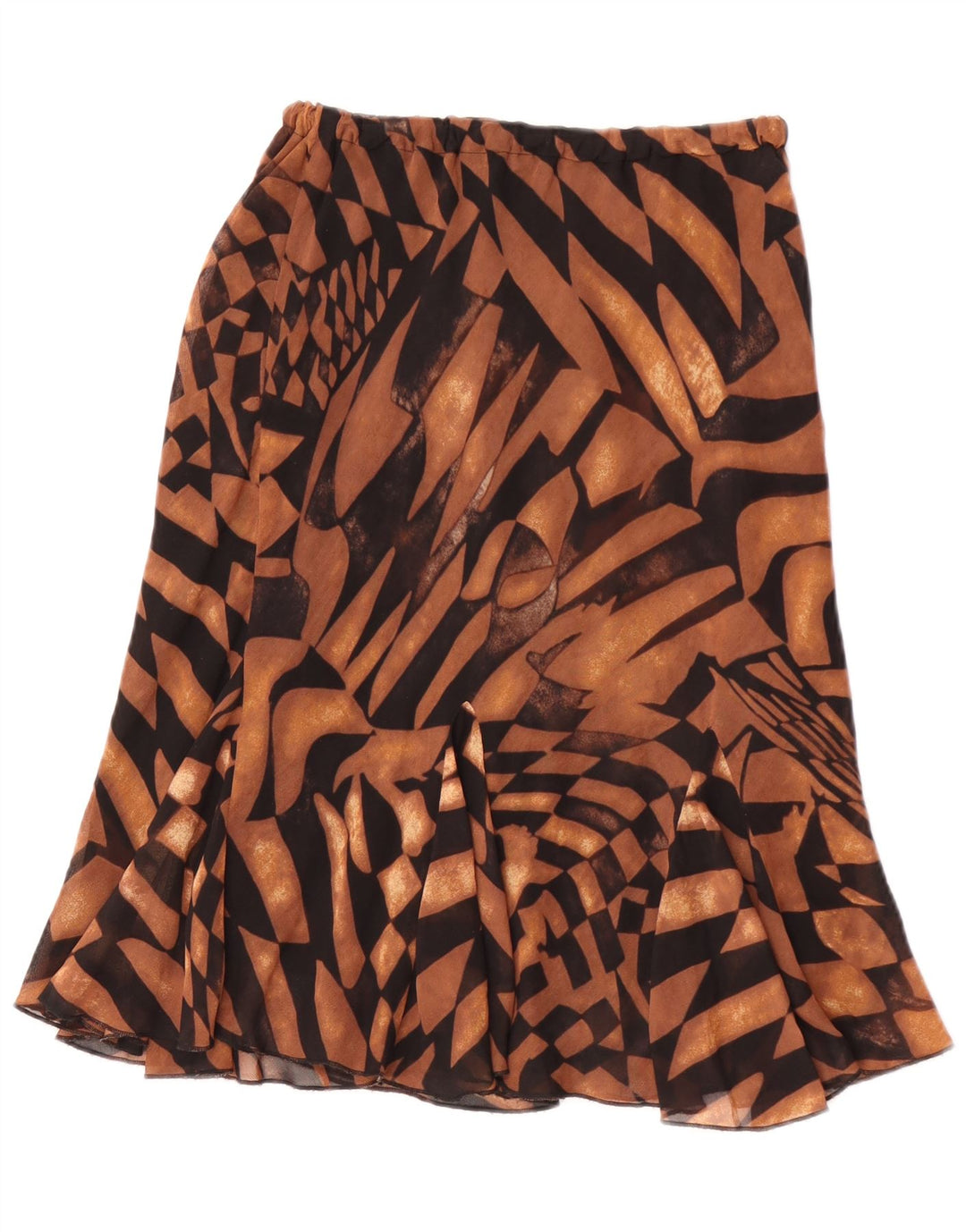 Saia feminina vintage linha A W26 pequena marrom geométrica