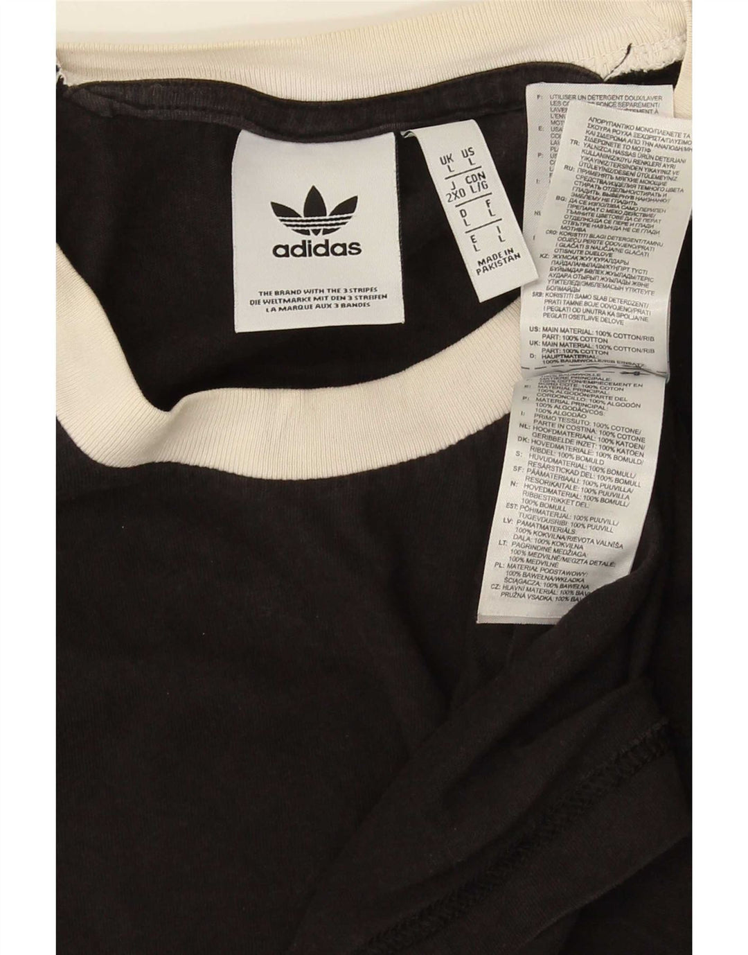 Adidas Mens Camiseta Top Grande Algodão Preto