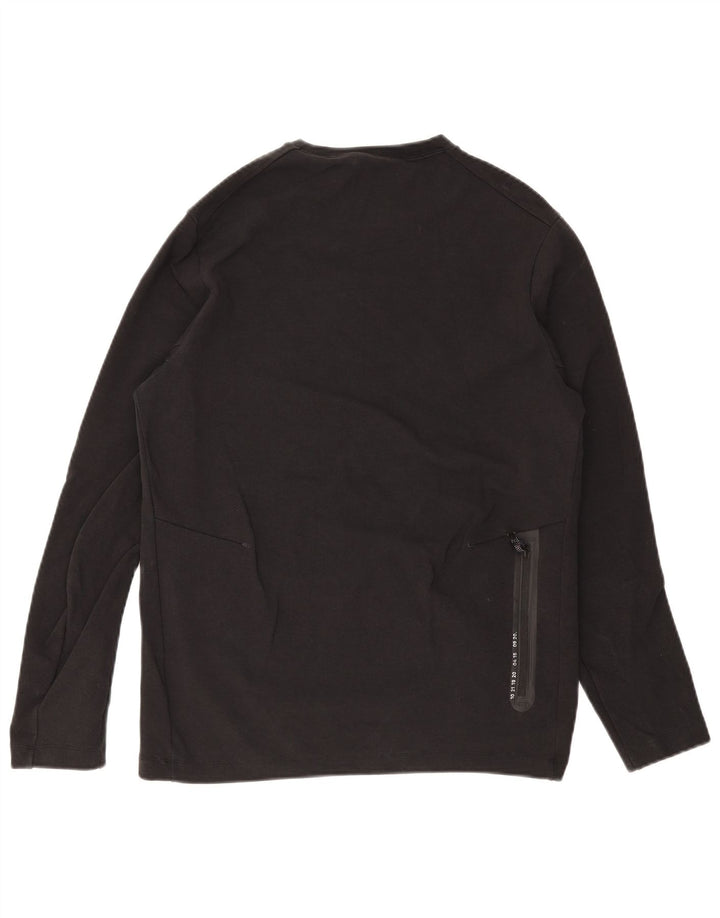 NIKE Masculino Top Manga Longa Médio Algodão Preto