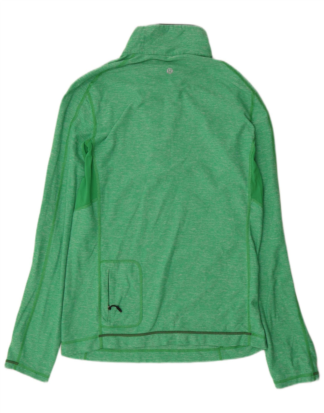 Lululemon Pulôver masculino com zíper e gola em nylon manchado verde médio