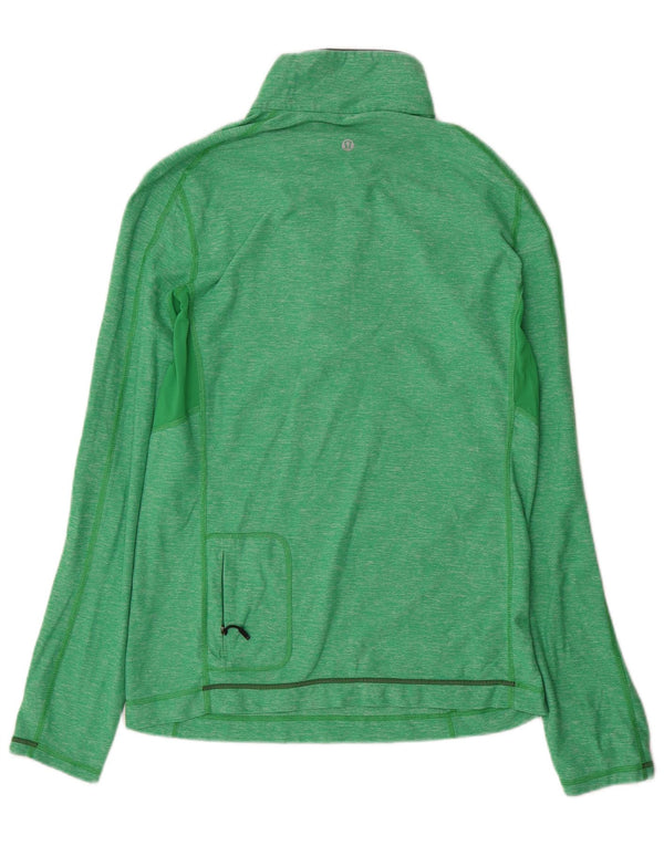 Lululemon Pulôver masculino com zíper e gola em nylon manchado verde médio