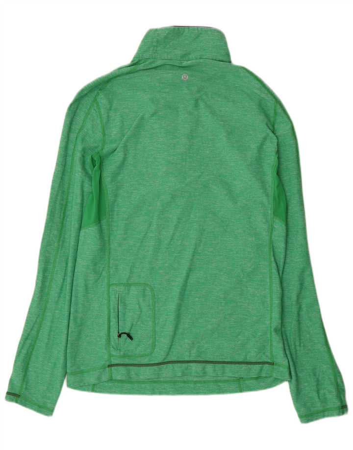 Lululemon Pulôver masculino com zíper e gola em nylon manchado verde médio