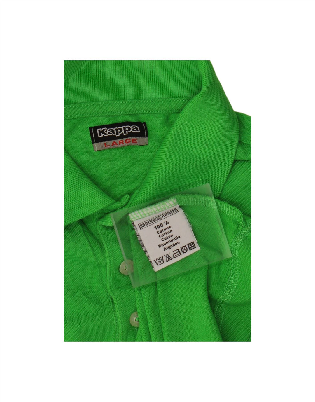Camisa polo masculina KAPPA gráfica grande algodão verde