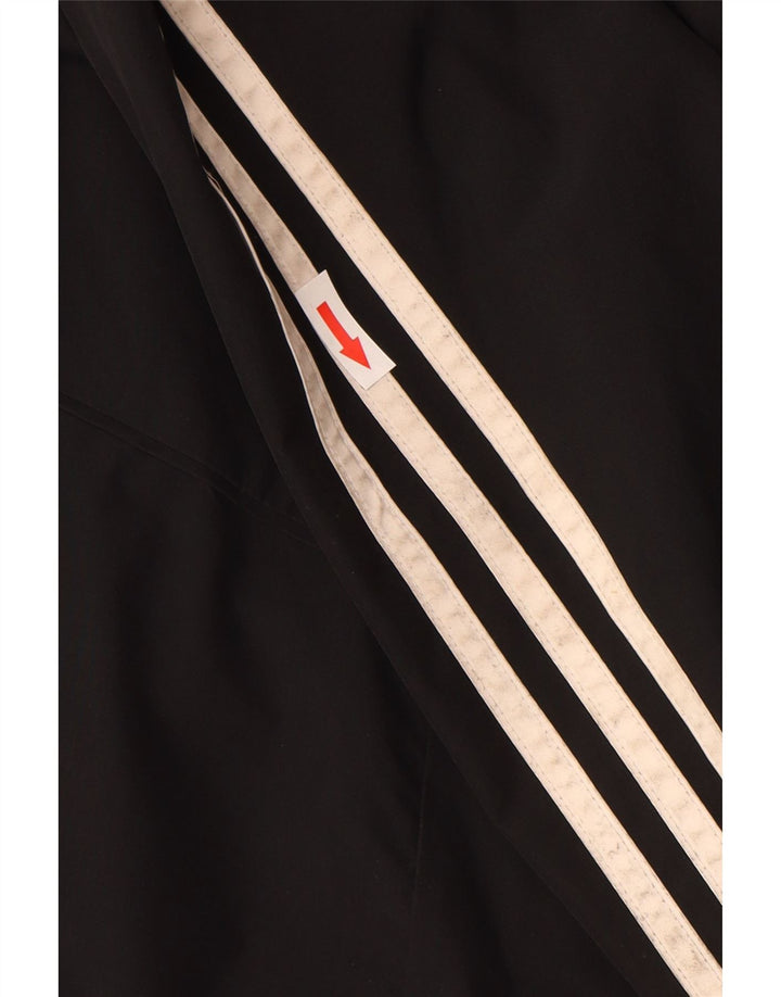 Jaqueta masculina Adidas com capuz e jaqueta pequena de poliéster preto