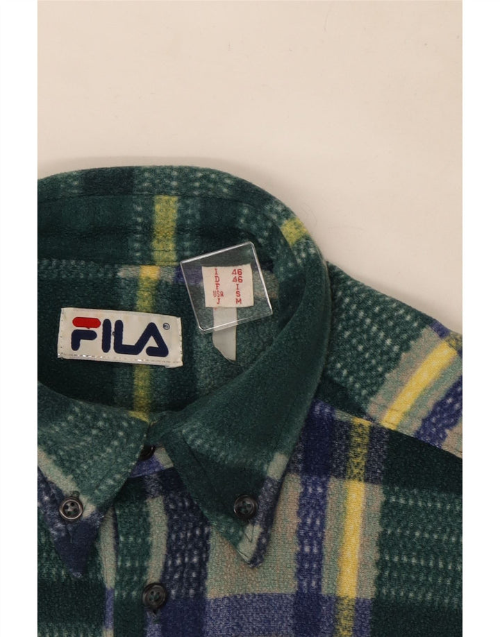 Camisa de lã masculina Fila IT 46 pequena verde