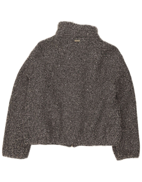 Jaqueta bomber feminina Marella UK 8 poliéster manchado cinza pequeno