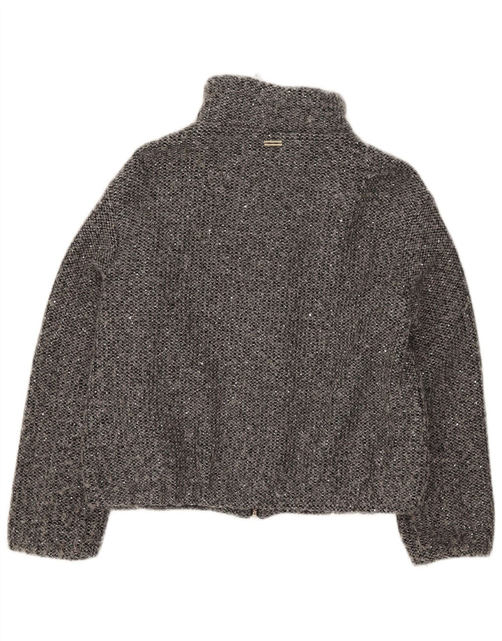 Jaqueta bomber feminina Marella UK 8 poliéster manchado cinza pequeno