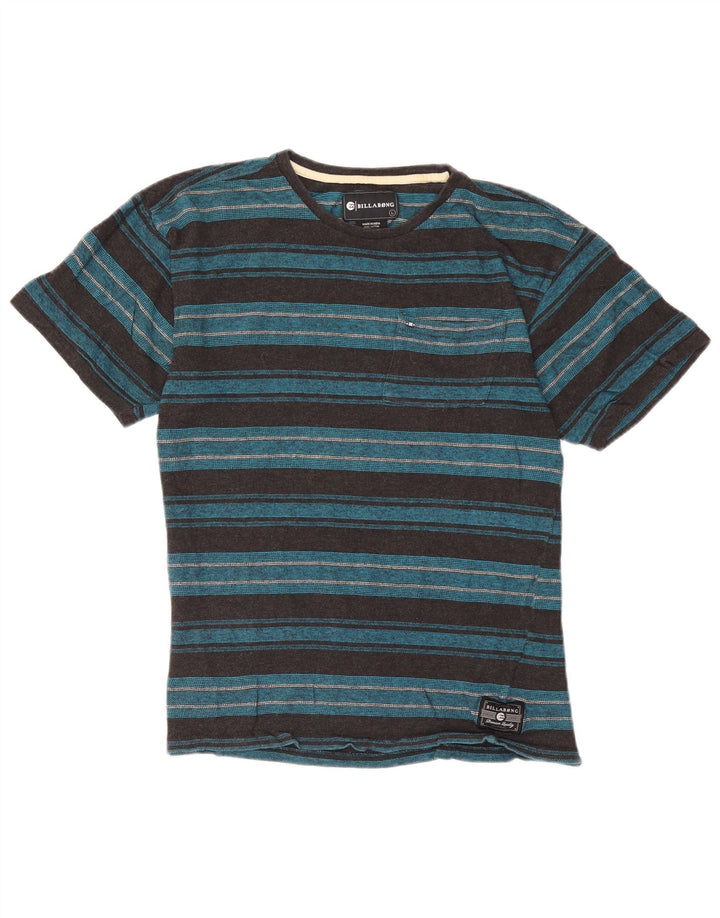 Camiseta masculina Billabong grande algodão listrado azul