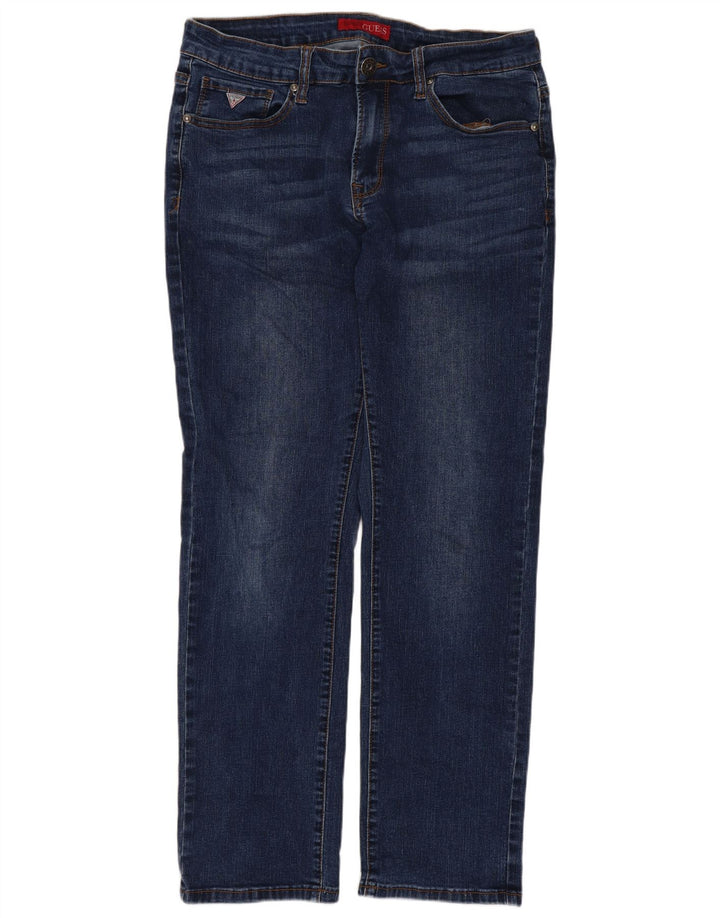 Guess Calça Jeans Feminina Straight Slim W30 L28 Azul Algodão
