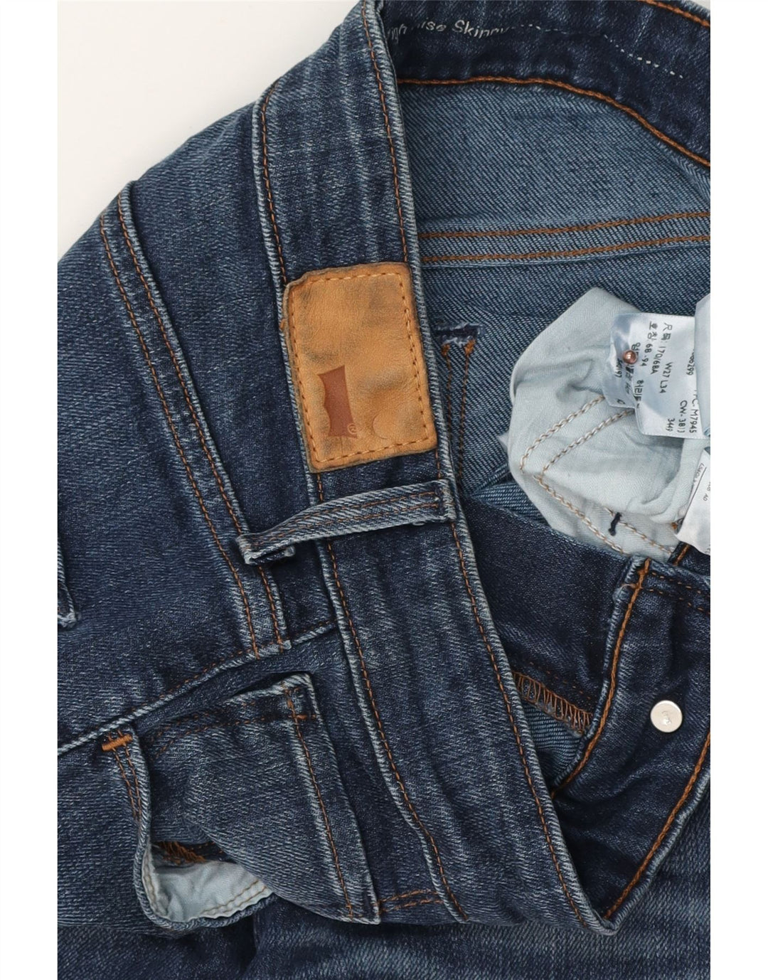 Calça jeans skinny feminina de cintura alta LEVI'S W27 L24 algodão azul