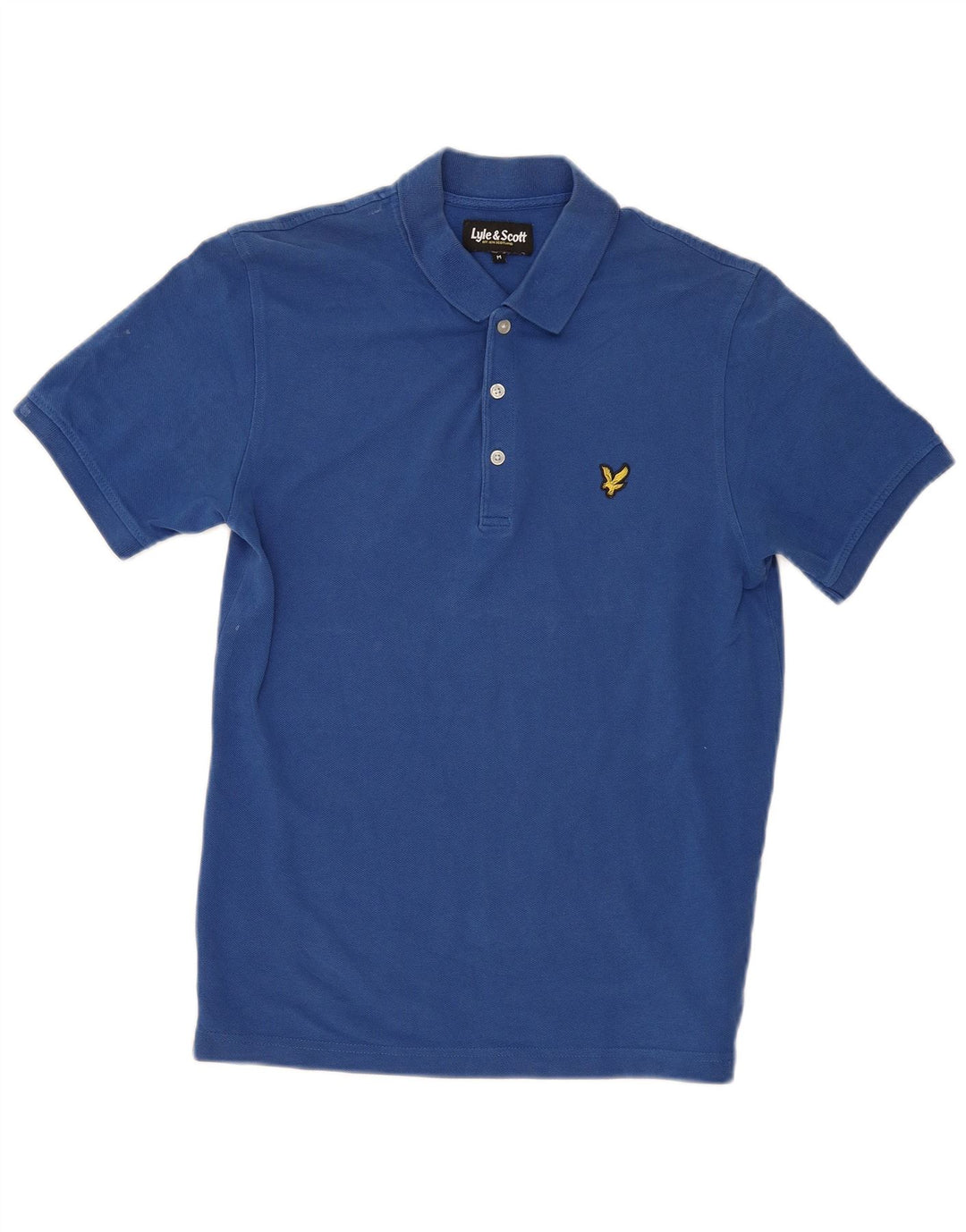 Camisa polo masculina Lyle & Scott de algodão azul médio