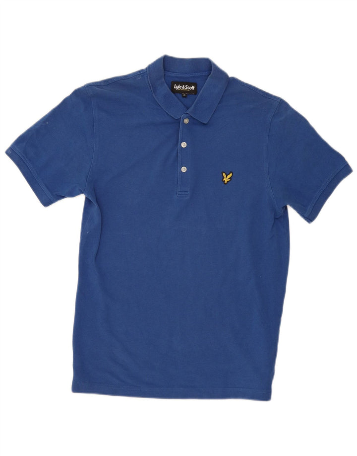 Camisa polo masculina Lyle & Scott de algodão azul médio