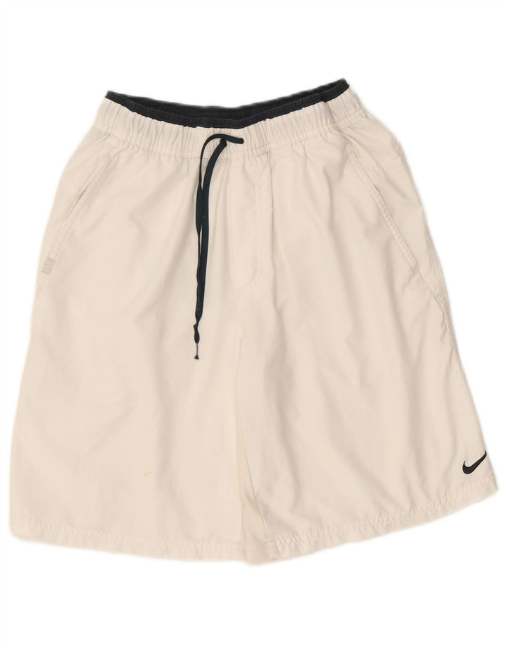 Shorts de natação masculino Nike médio branco poliéster