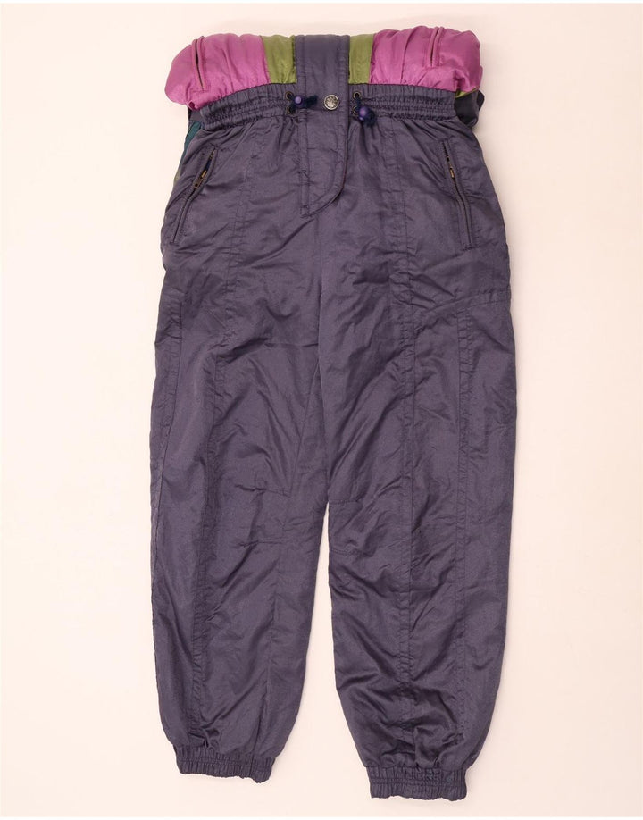 Macacão de esqui feminino Ninety Eight UK 12 médio azul marinho colorblock