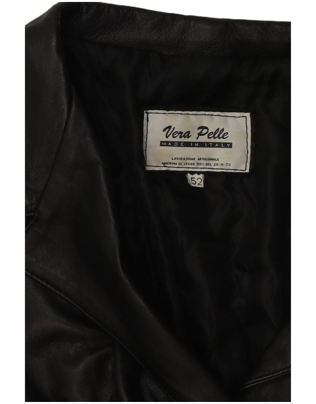 Jaqueta de couro feminina vintage IT 52 2XL preta