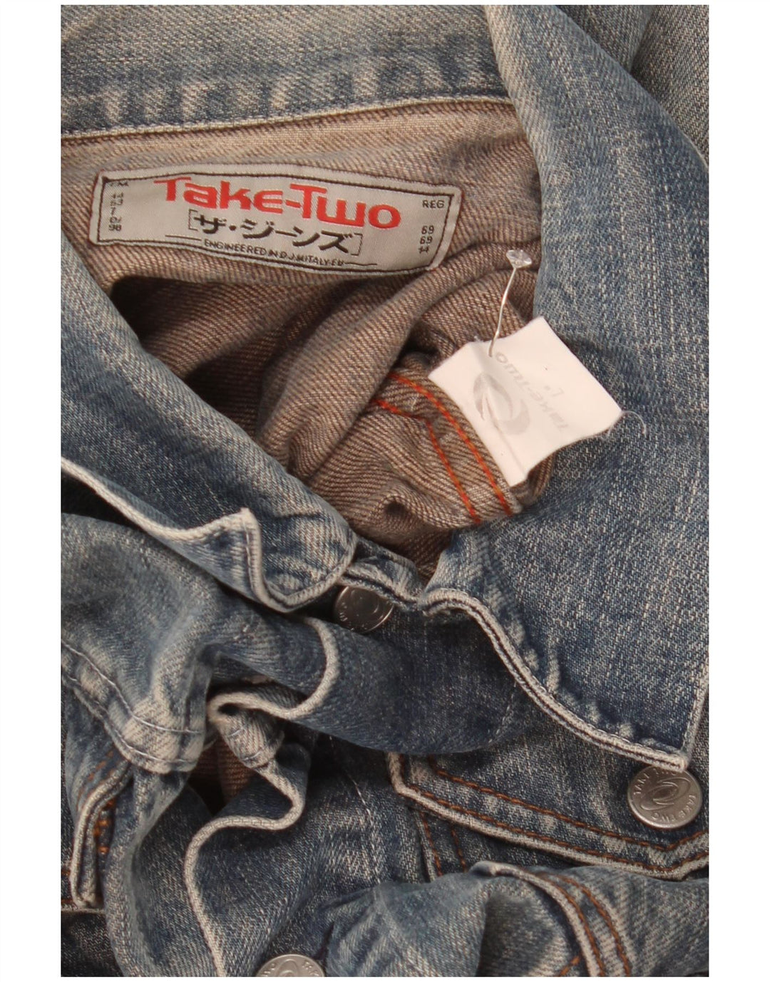 Jaqueta jeans masculina Take Two UK 40 grande algodão azul