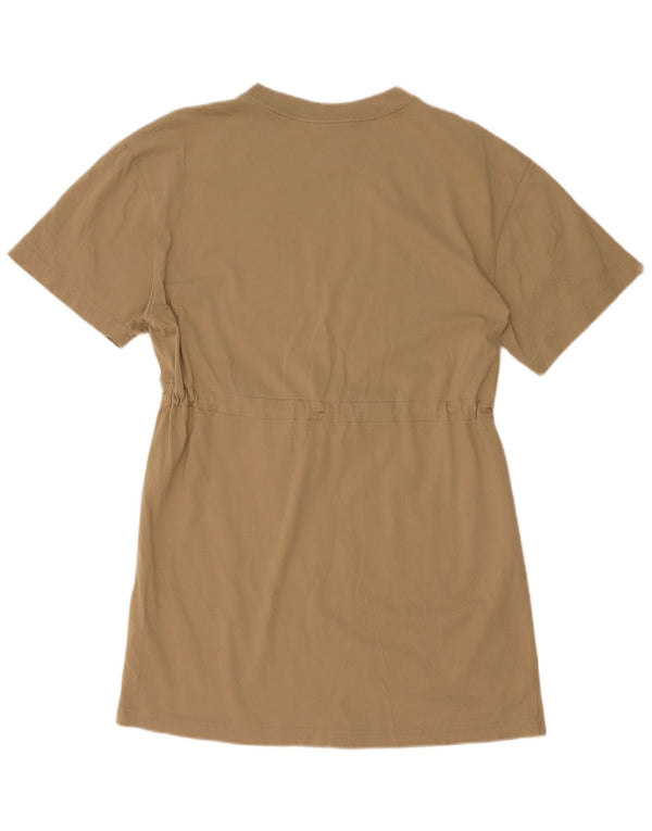 Camiseta feminina Nike com estampa oversized, vestido UK 10 pequeno algodão bege