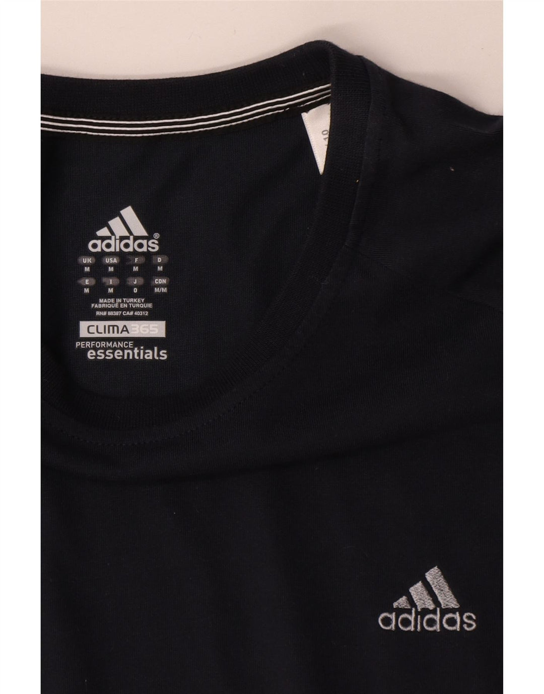 Adidas Masculino Clima 365 Camiseta Top Médio Algodão Azul Marinho