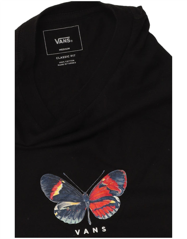 Vans Masculino Classic Fit Graphic Top Manga Longa Médio Preto Algodão Borboleta
