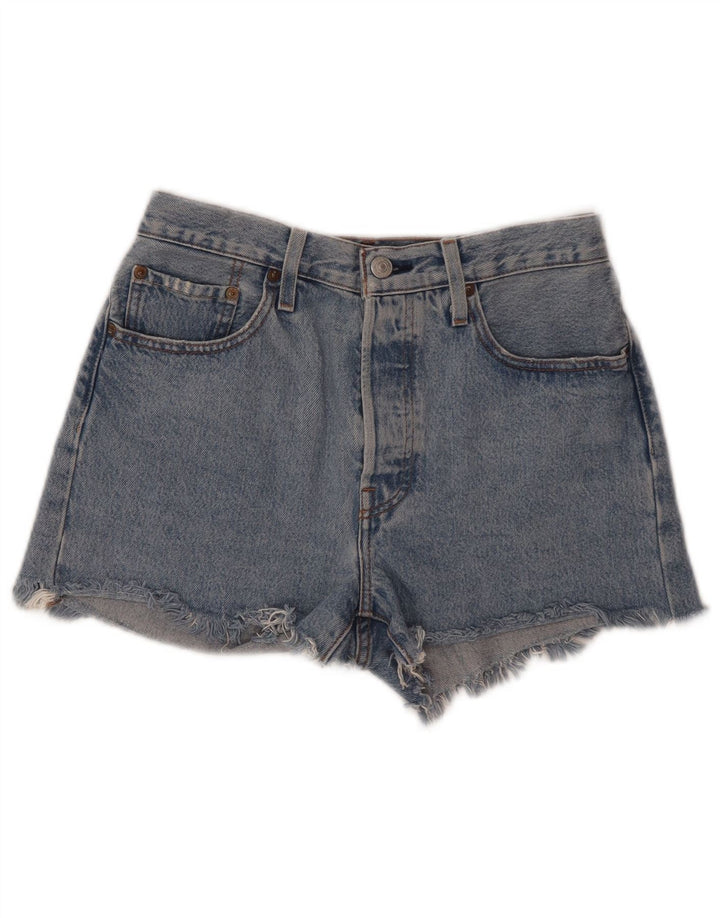 Shorts jeans feminino 501 da LEVI'S W27 pequeno azul algodão