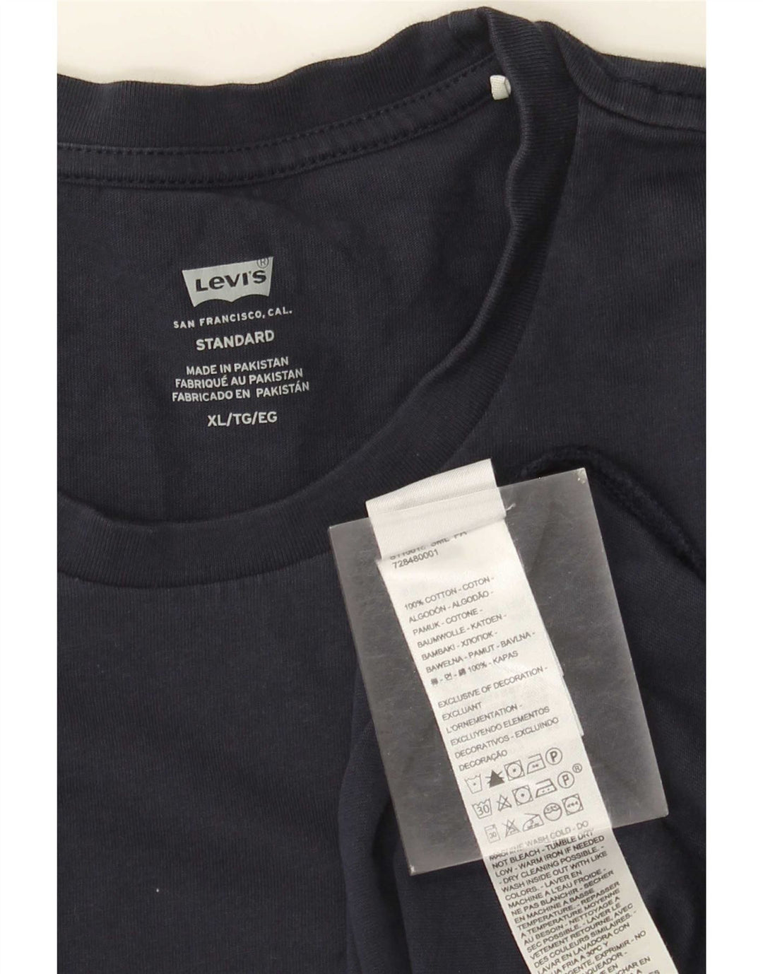 Levi's Camiseta Masculina Padrão Manga Longa XL Algodão Azul Marinho