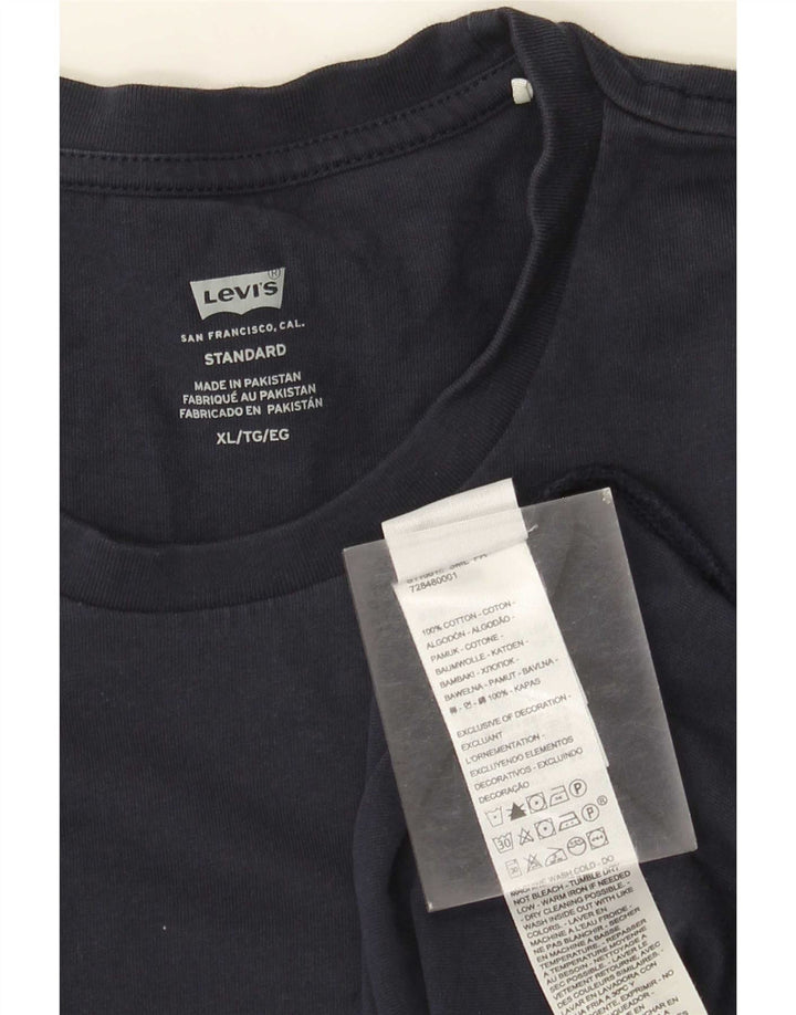 Levi's Camiseta Masculina Padrão Manga Longa XL Algodão Azul Marinho