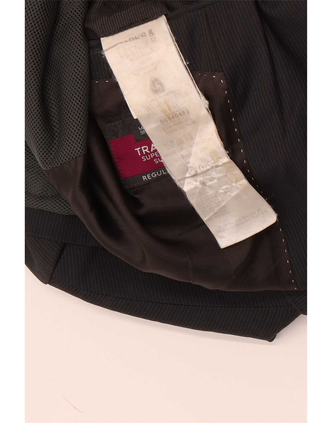Jaqueta blazer masculina de 2 botões Marks & Spencer Reino Unido 40 risca de giz cinza médio