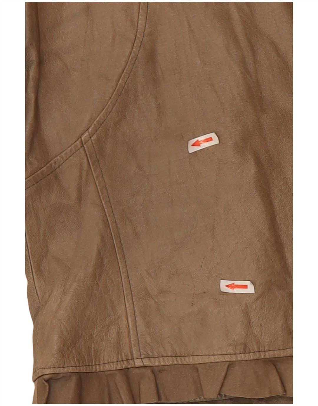 Jaqueta de couro vintage feminina UK 10 pequena bege