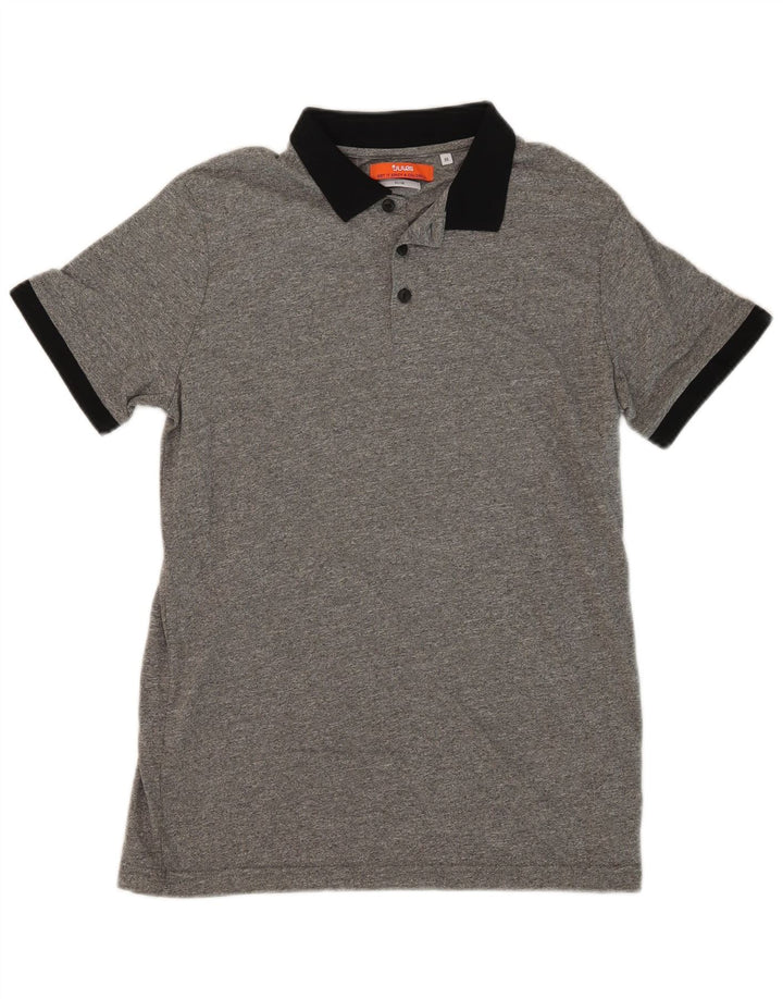Camisa polo masculina de rugby JULES Slim Fit algodão cinza médio