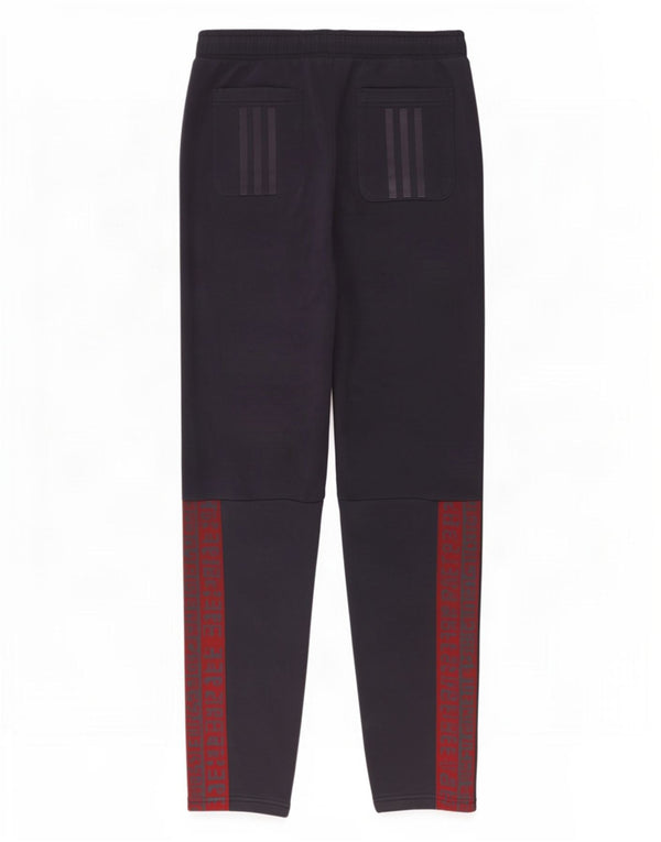 Calça de treino feminina Adidas UK 20/22 XL azul marinho algodão colorblock
