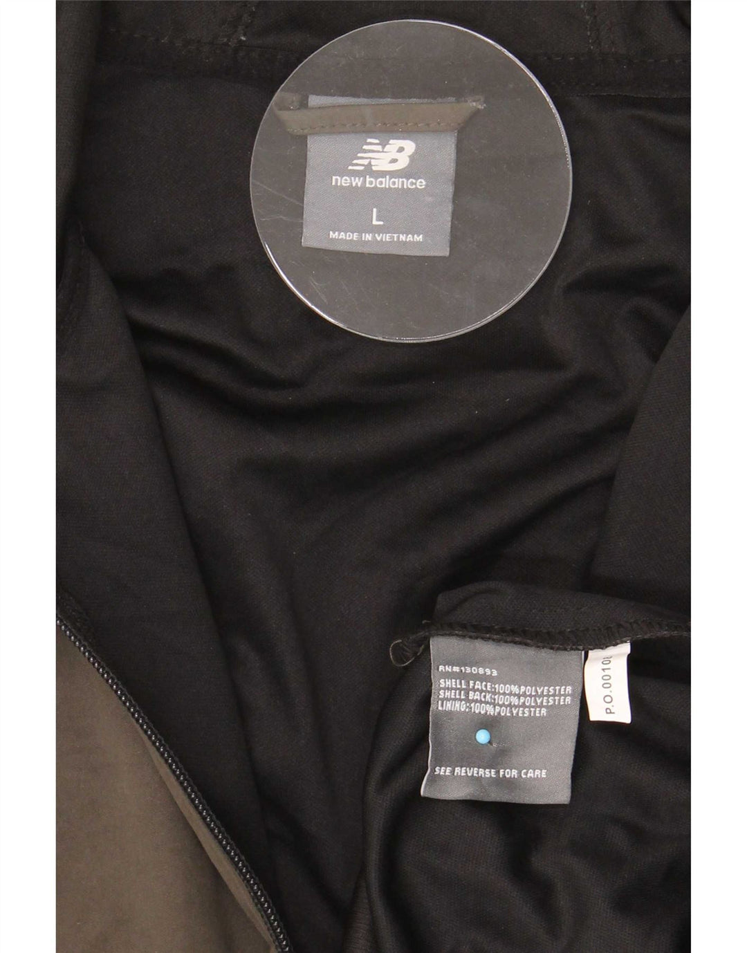 Jaqueta masculina New Balance com capuz e jaqueta grande de poliéster cáqui