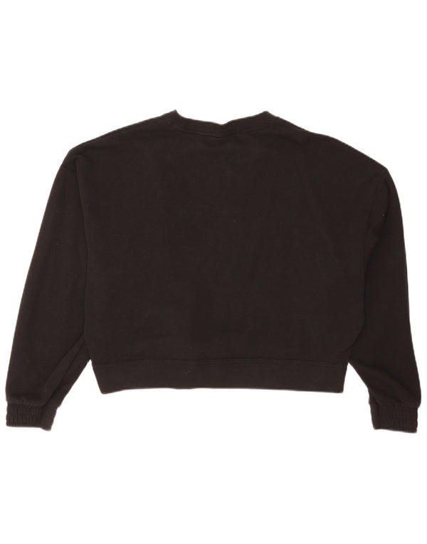 Suéter feminino Puma com ajuste relaxado e gráfico UK 16 grande algodão preto