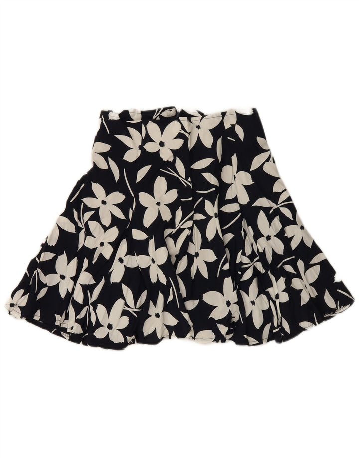 Minissaia feminina Avant W28 média preta floral viscose