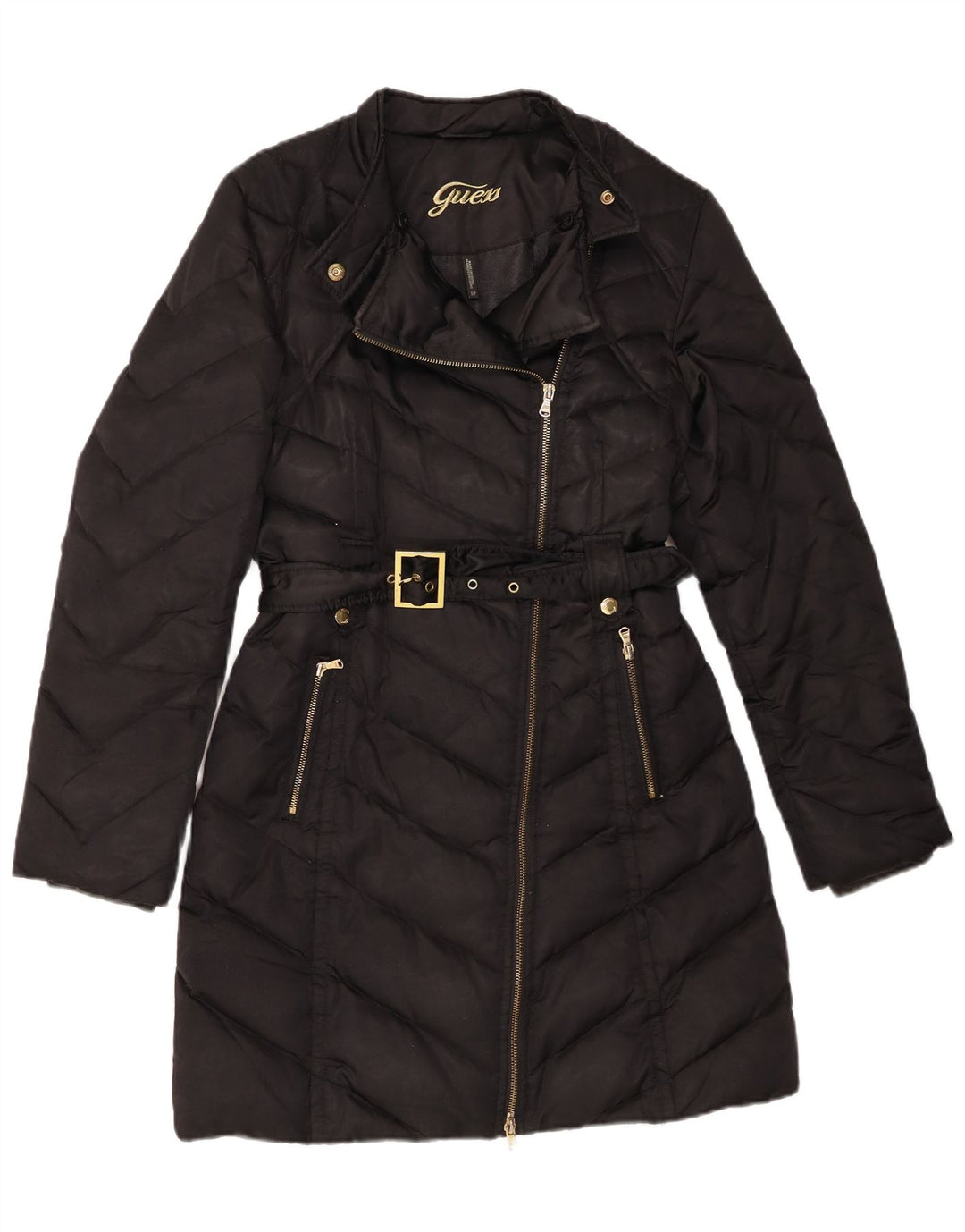 Casaco acolchoado feminino Guess UK 10 pequeno nylon preto
