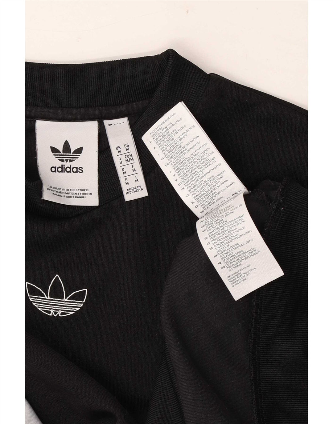 Adidas masculino gráfico moletom jumper médio preto colorblock poliéster