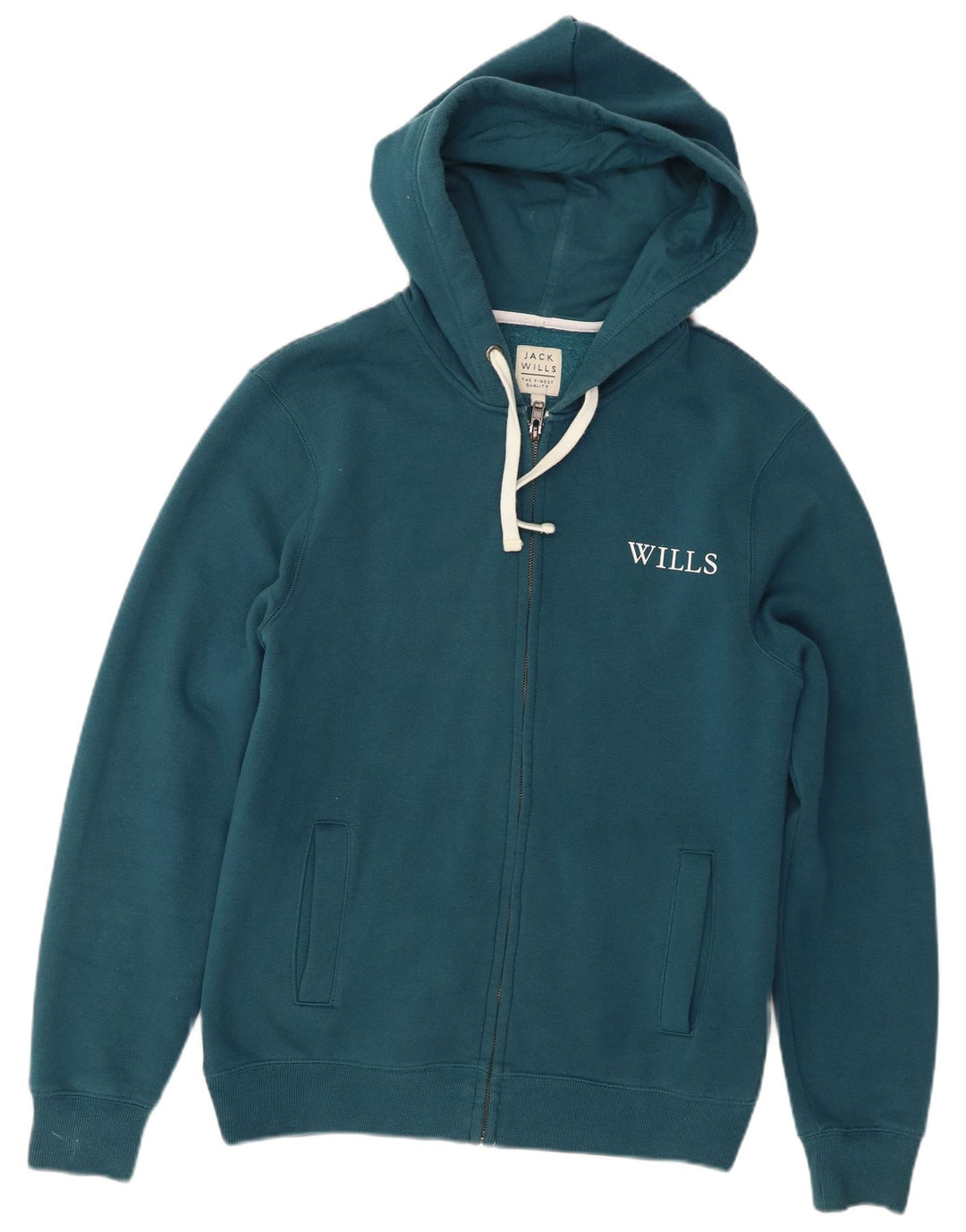 Suéter masculino com capuz e zíper Jack Wills algodão turquesa médio
