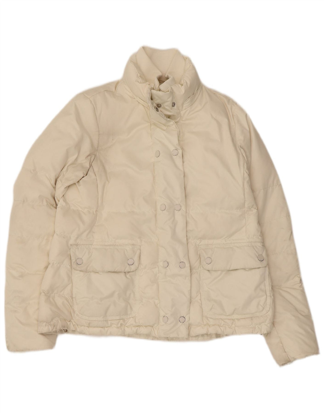 Jaqueta acolchoada feminina Tommy Hilfiger UK 14 médio off white poliéster