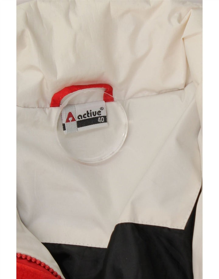 Jaqueta acolchoada feminina ativa EU 40 poliéster colorblock vermelho médio